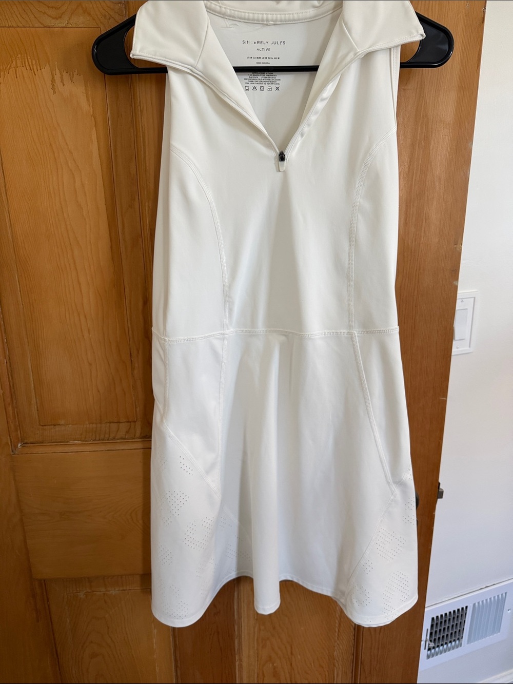 Sincerely Jules White Sleeveless Zip Polo Midi Dress